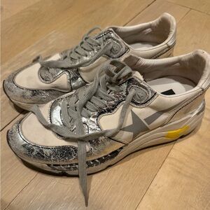 Golden Goose Women's Sneakers in Silver and Cream